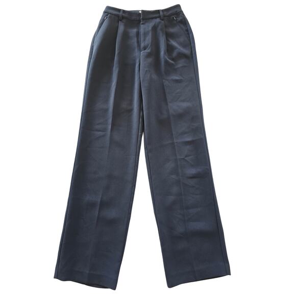 NWT Good American Navy High Rise Luxe Suiting Column Trousers Size 2 - Picture 2 of 6